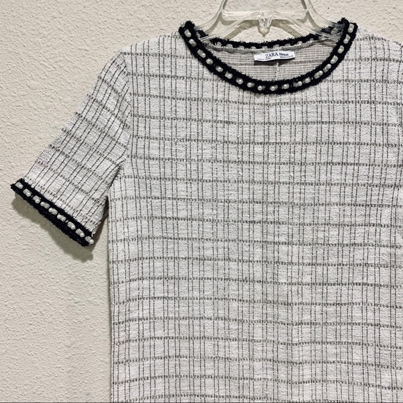 ZARA Short Sleeve Ivory Top (worn once) - Picture 2 of 7